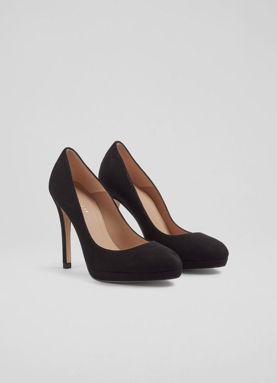 Sledge Black Suede Platform Courts