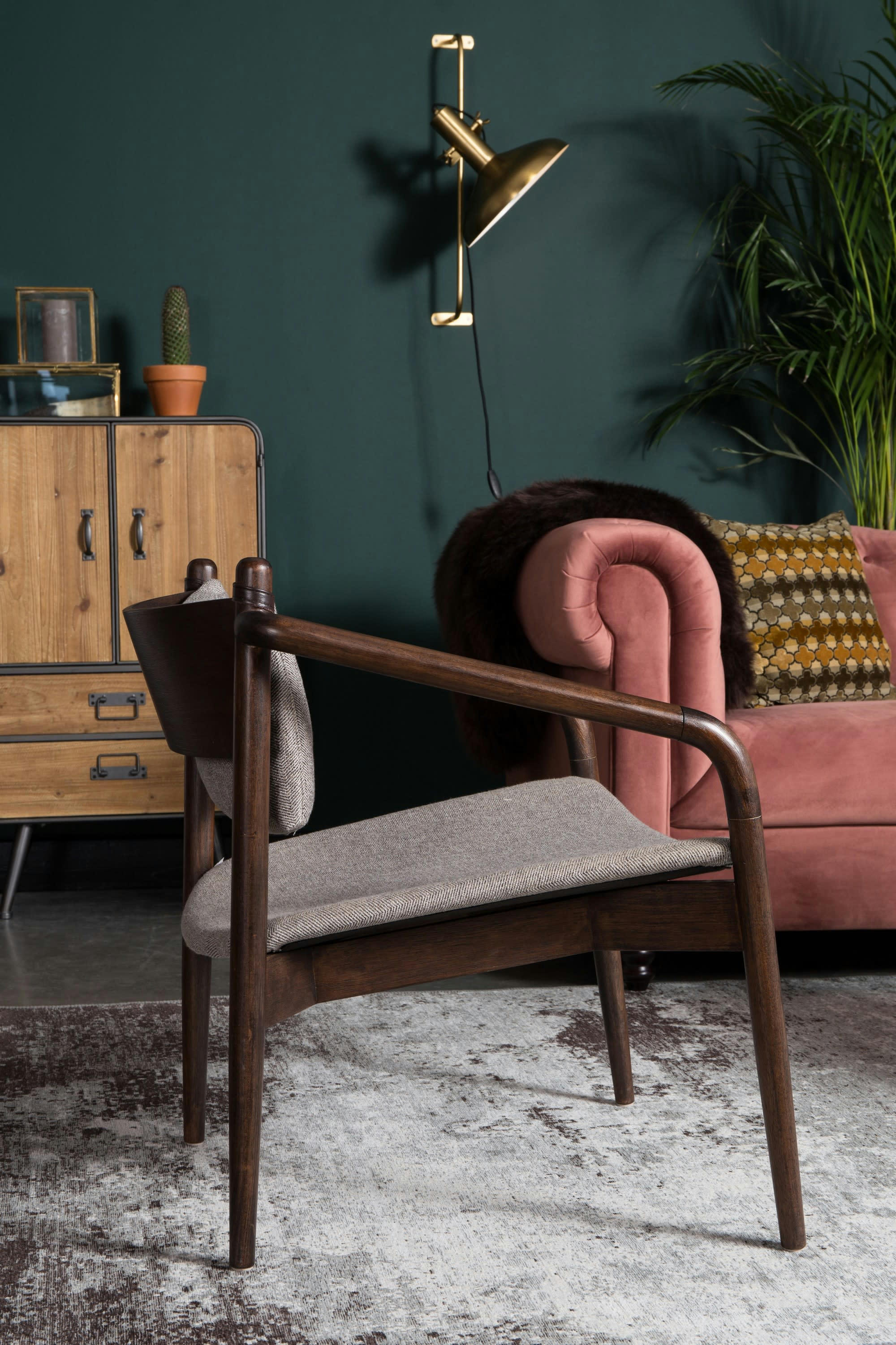 TORRANCE - Fauteuil en tissu beige