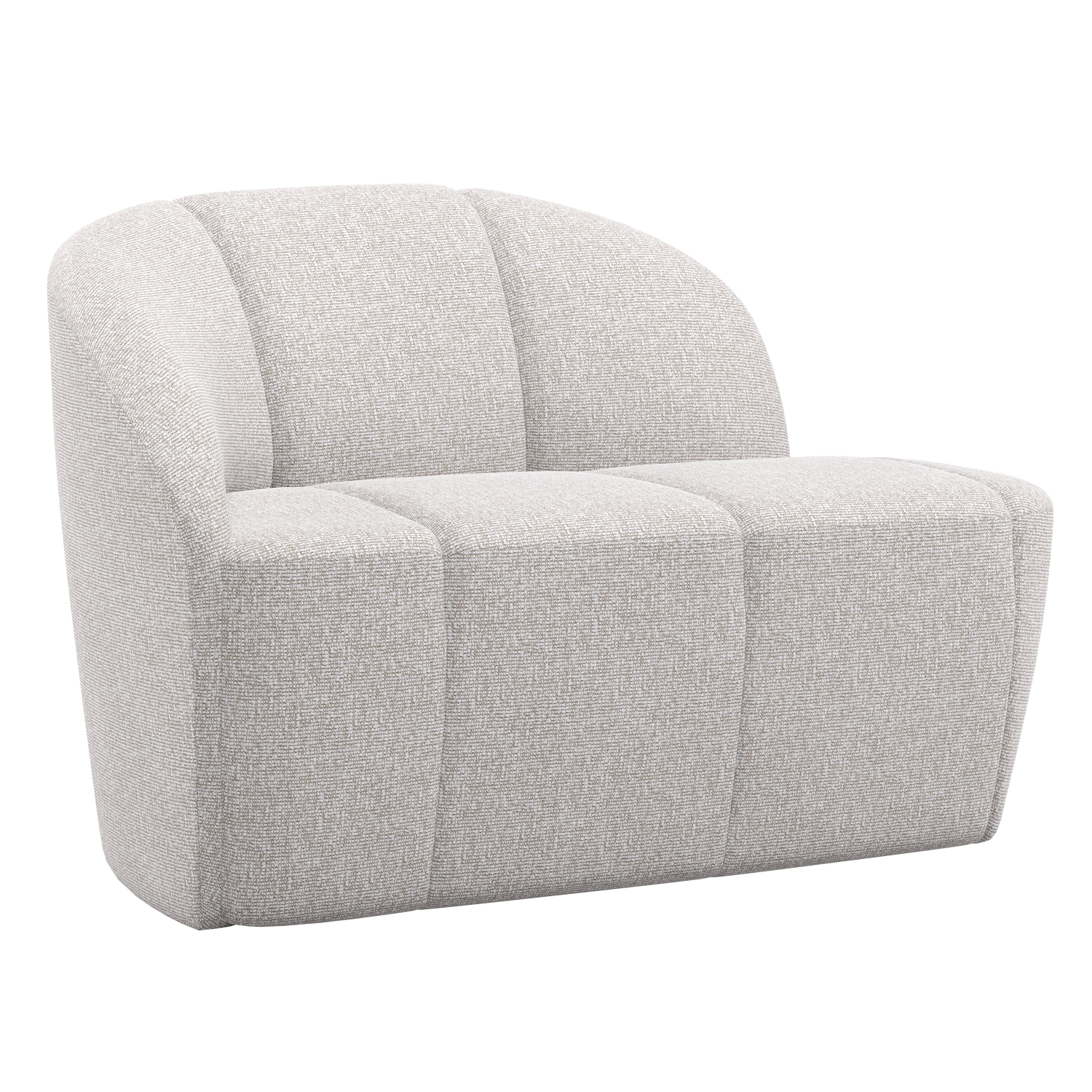 WOOOD 2-zits bankje links Mojo - Bouclé - Ecru Melange - 73x112x77
