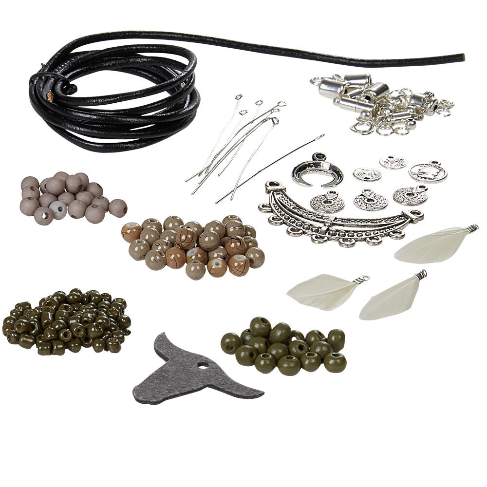 Kit de création collier et bracelet vert bohémien