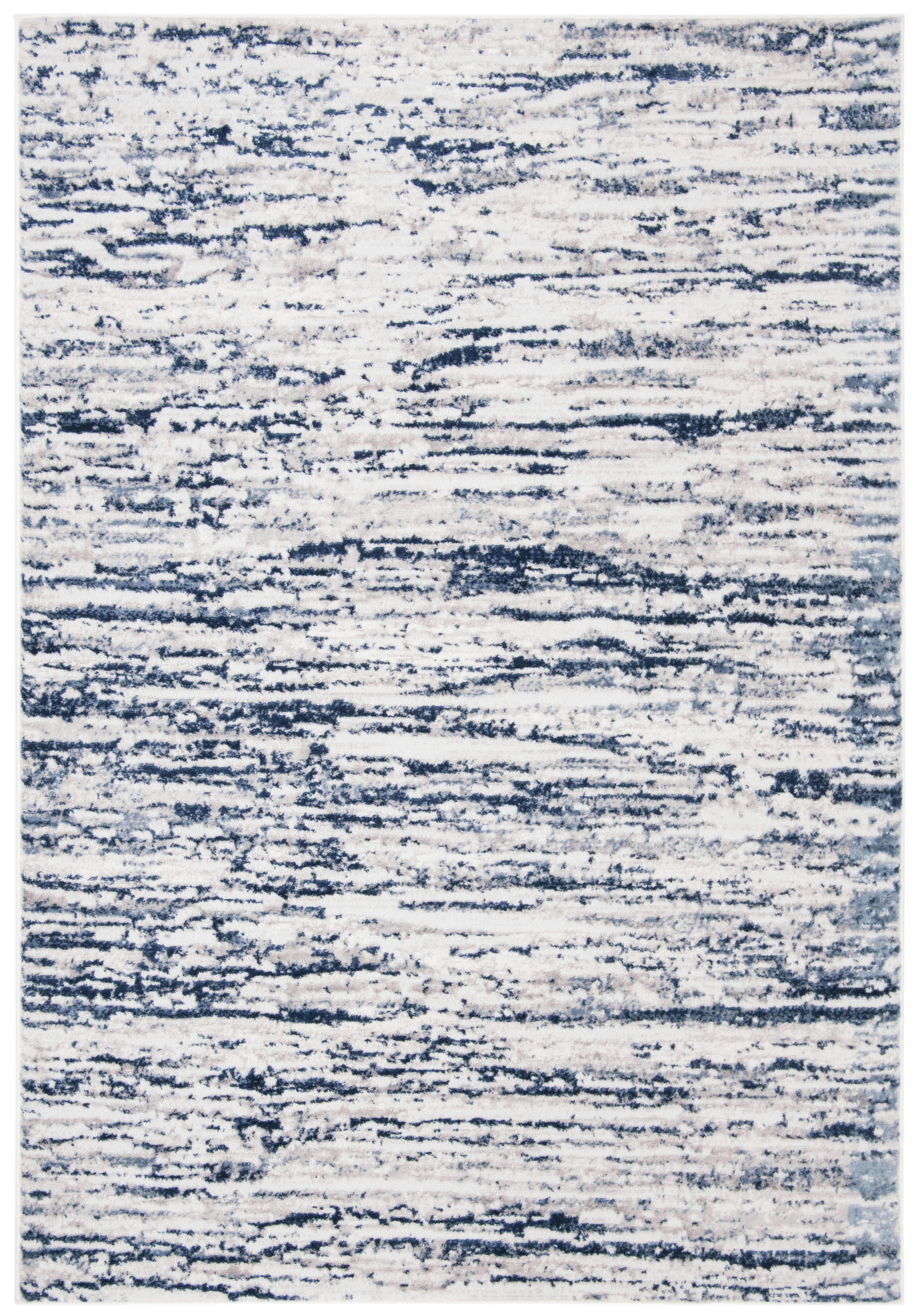 AMELIA - Tapis de salon interieur en gris & bleu marine, 122 x 183 cm