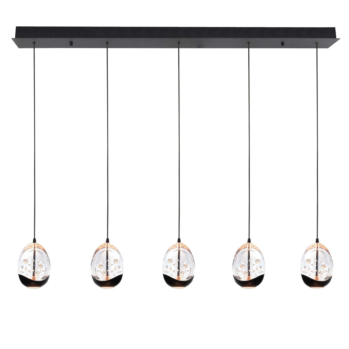 Highlight hanglamp Clear - 5 lichts - 108 x 155  cm - helder zwart