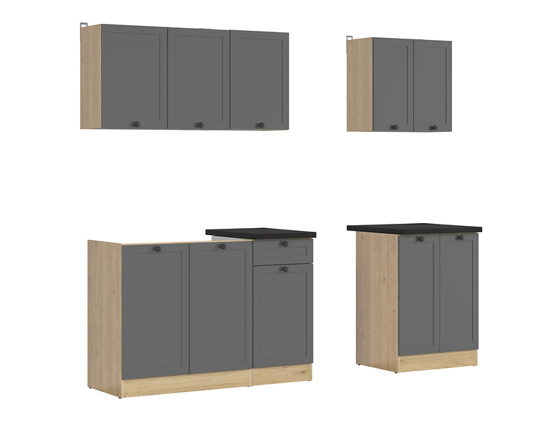 Komplet kuchenny Junona Line A 180 cm grafitowyz blatem