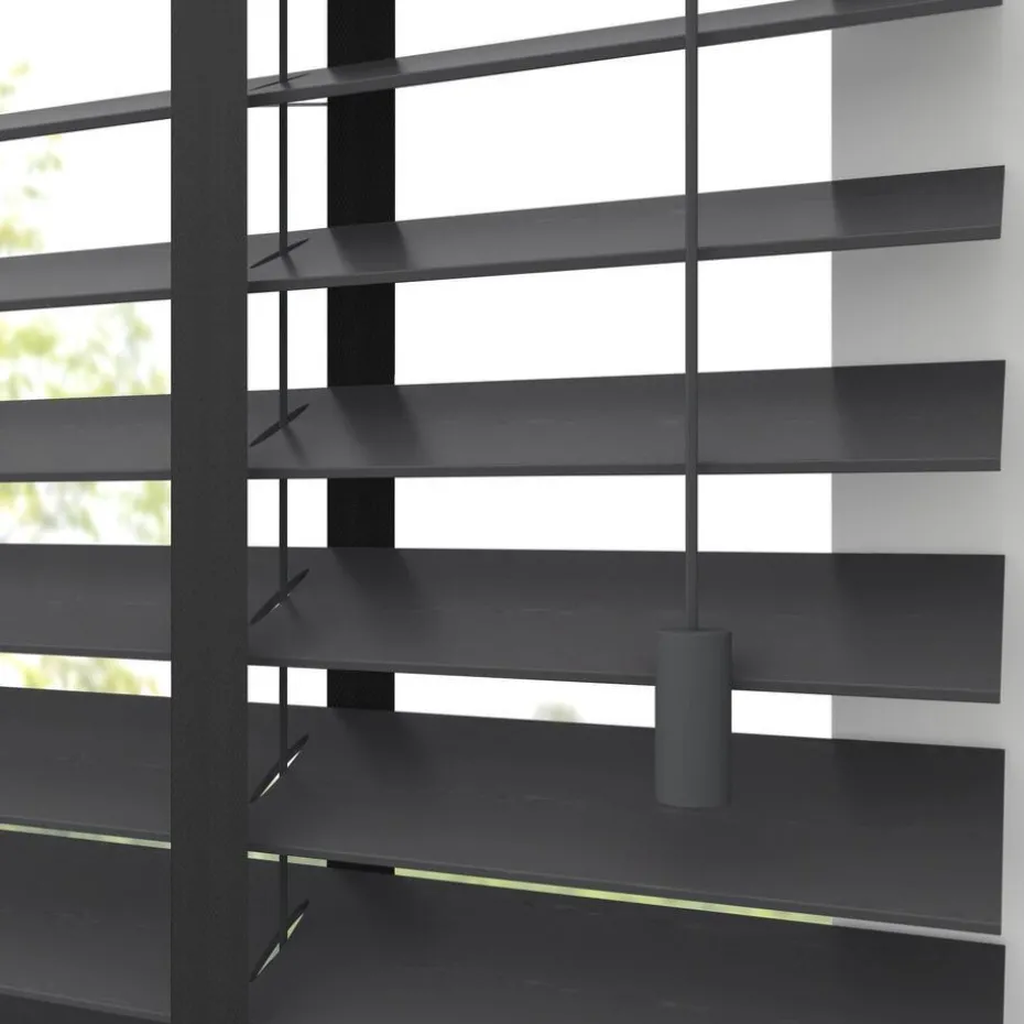 Kwantum Jaloezieën | Fenstr Bamboe Jaloezie Wessel  50mm Zwart