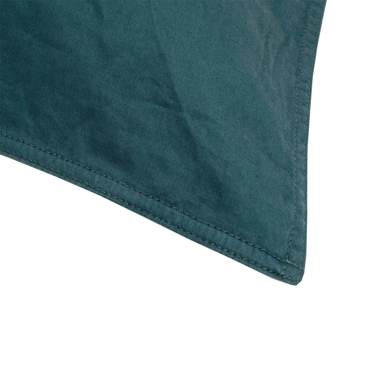 PALERME - Taie d'oreiller en satin de coton lavé vert 65 x 65 cm