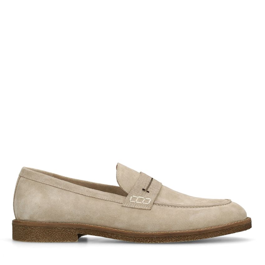 Manfield Beige suède loafers