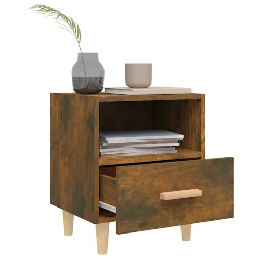 NNEVL Bedside Cabinet Smoked Oak 40x35x47 cm