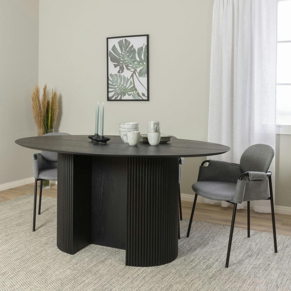 ROD - Table à manger en bois 160x110 noir