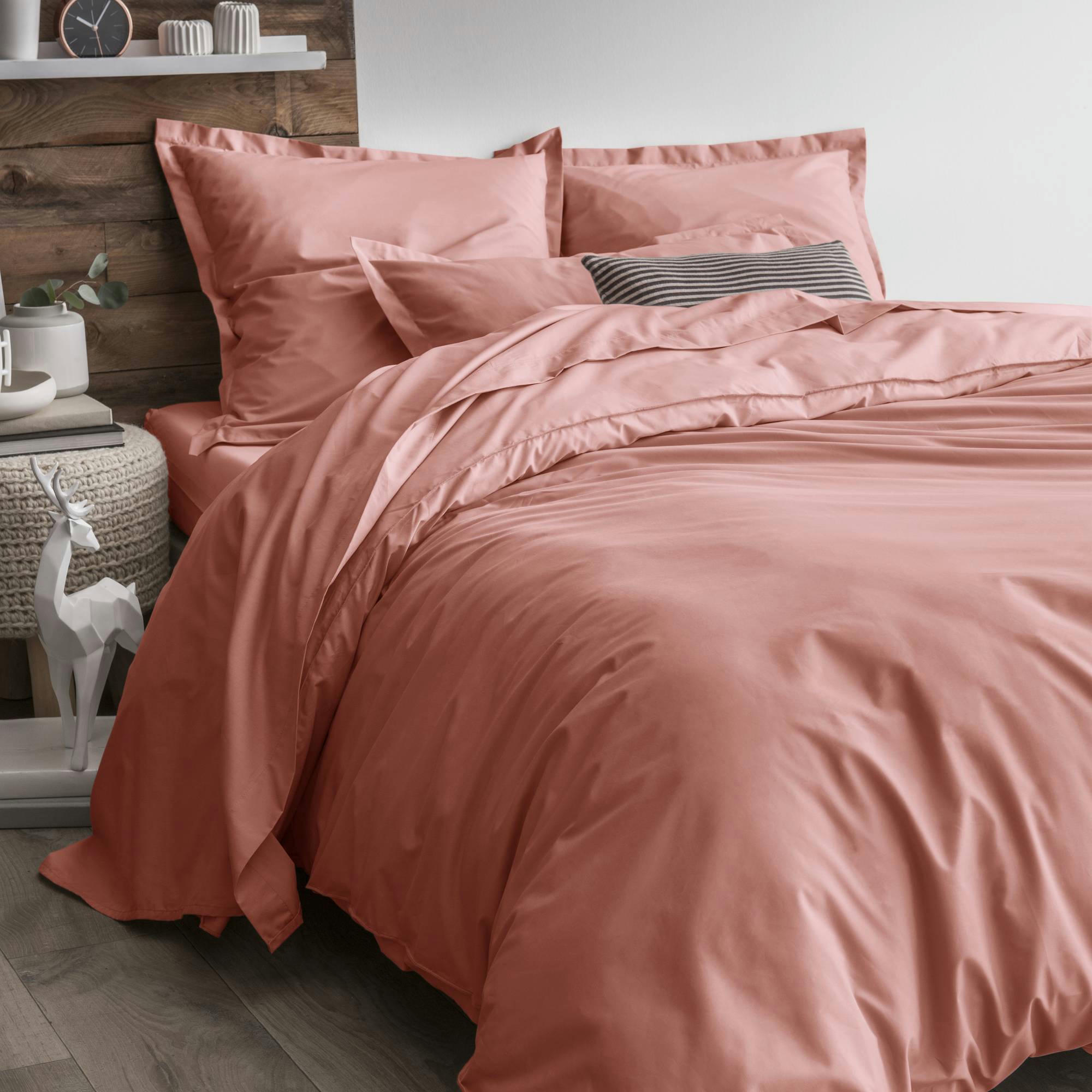 FIL & SENS - Drap housse coton bio rose des sables 140 x 190 cm