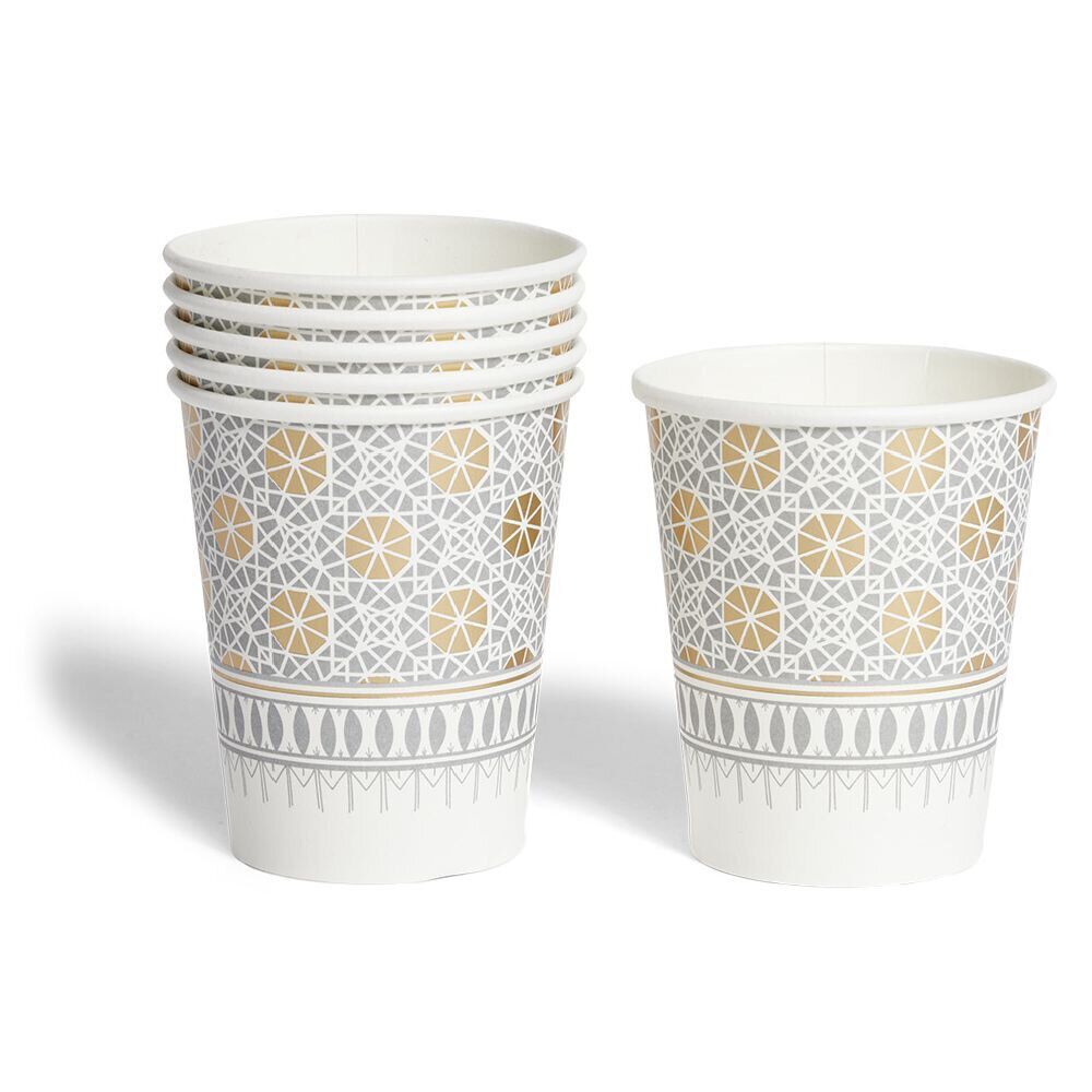 Lot de 12 gobelets en carton décor oriental