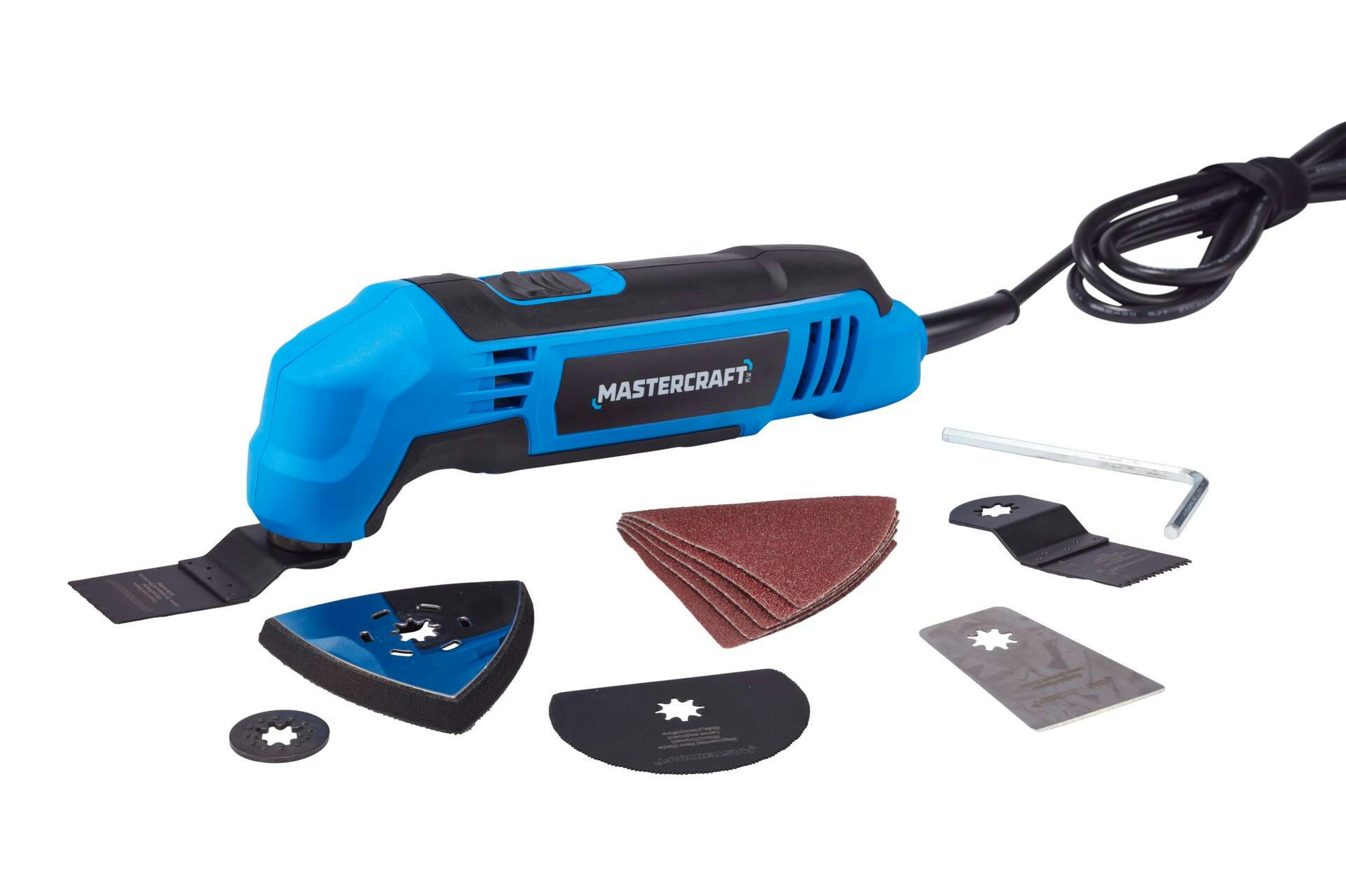 Mastercraft 2.2A Multi-Crafter Oscillating Multi-Tool Kit with Blades & Sanding Accessories, 12-pc