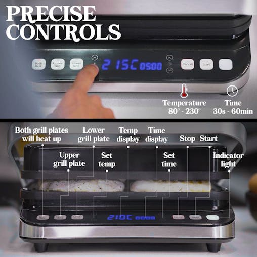 NNEMB Smart Multi Contact Grill and Sandwich Panini Press-with Waffle Maker Plates