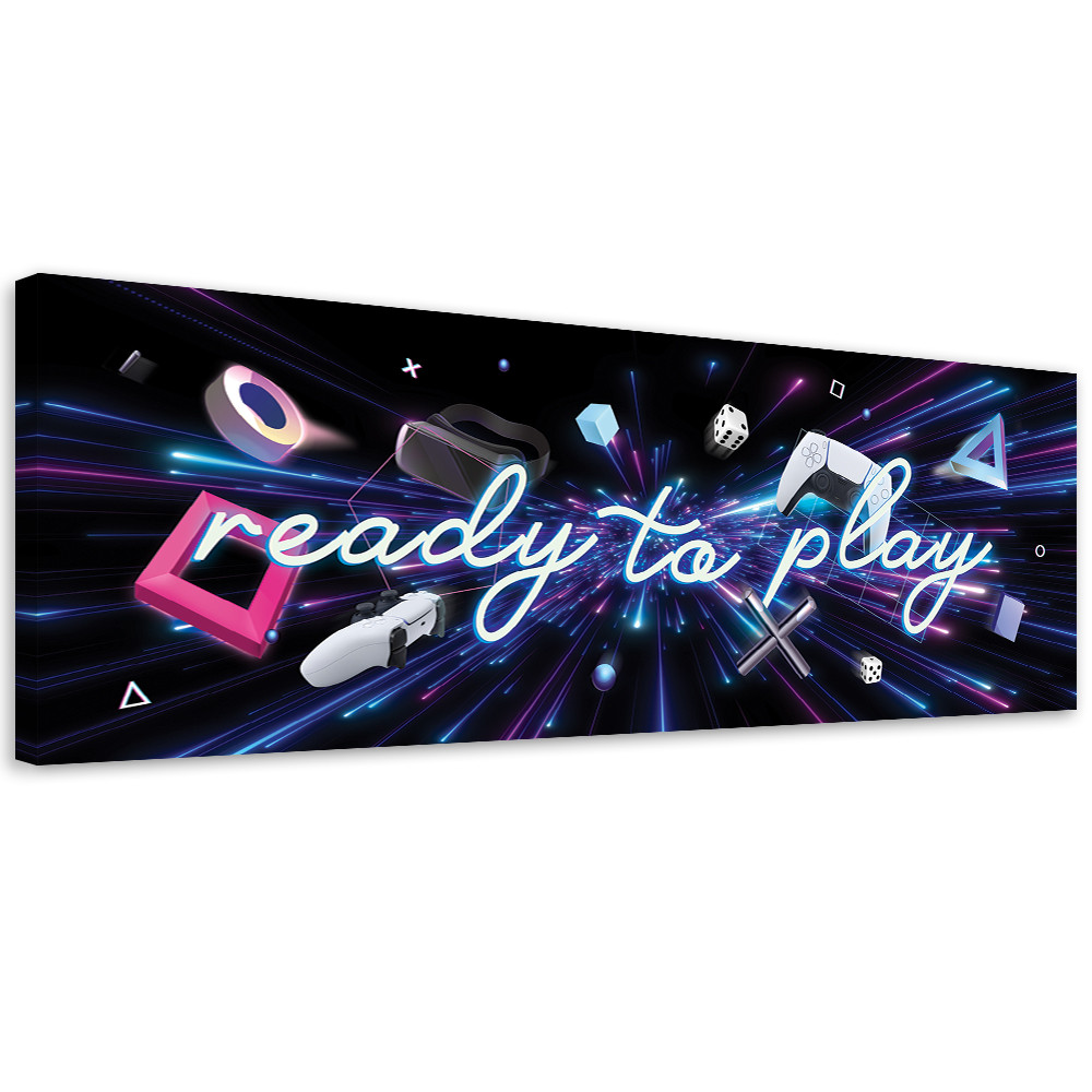 Feeby Obraz na płótnie, Napis ready to play 90x30
