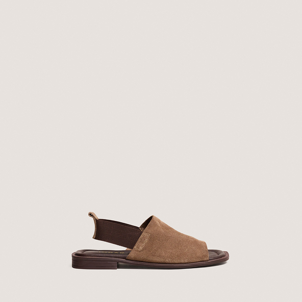 Sandales à élastiquesen cro?te taupe | JOY