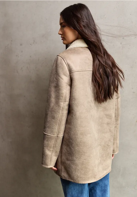 Jacke mit Teddy-Details