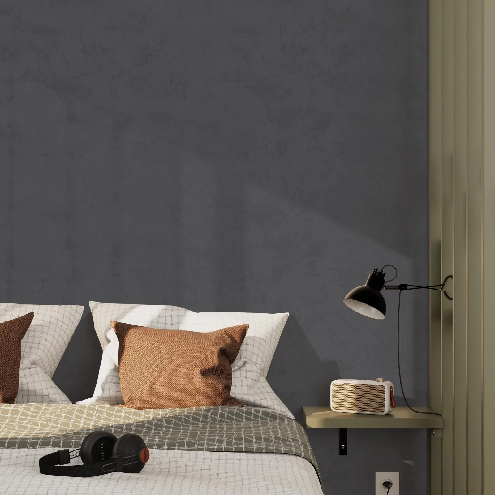 Papier peint intissé RAVENNE coloris gris anthracite