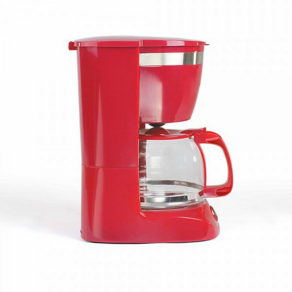 Cafetière électrique LIVOO DOD163R - finition Rouge, capacité de 1.25L / 12 tasses, Verseuse en verre avec système anti-gouttes