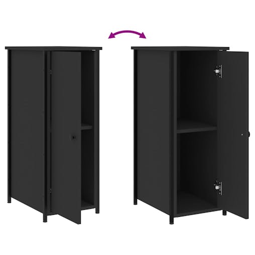NNEVL Bedside Cabinets 2 pcs Black 32x42x80 cm Engineered Wood