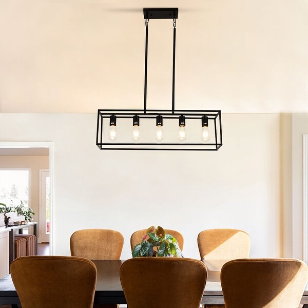 Farmhouse Kitchen Island Lighting 5-Light Linear Chandelier - 31.5*8.26*9.05inch