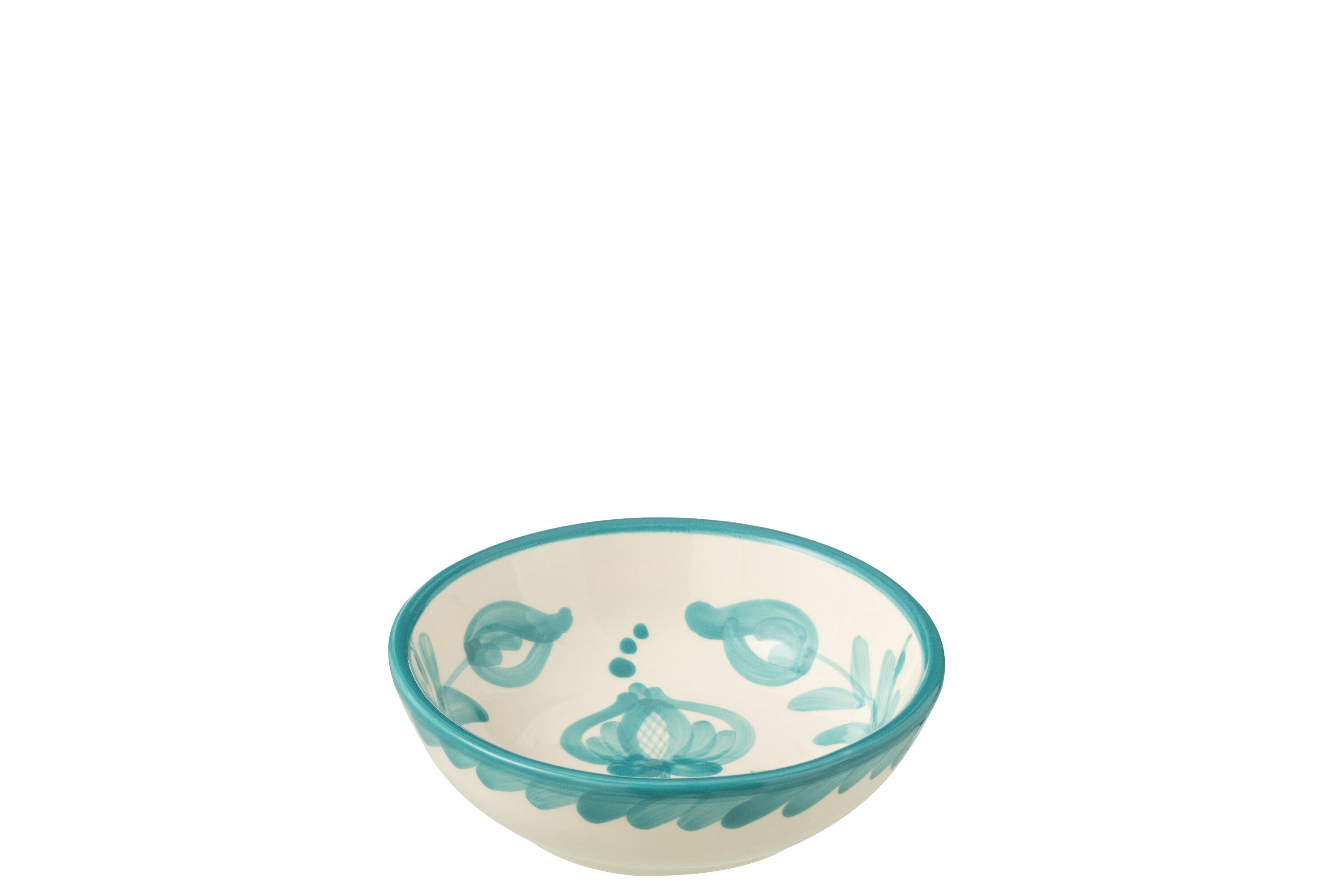 J-Line kom Granada Low - keramiek - wit aqua - small - Ø 14