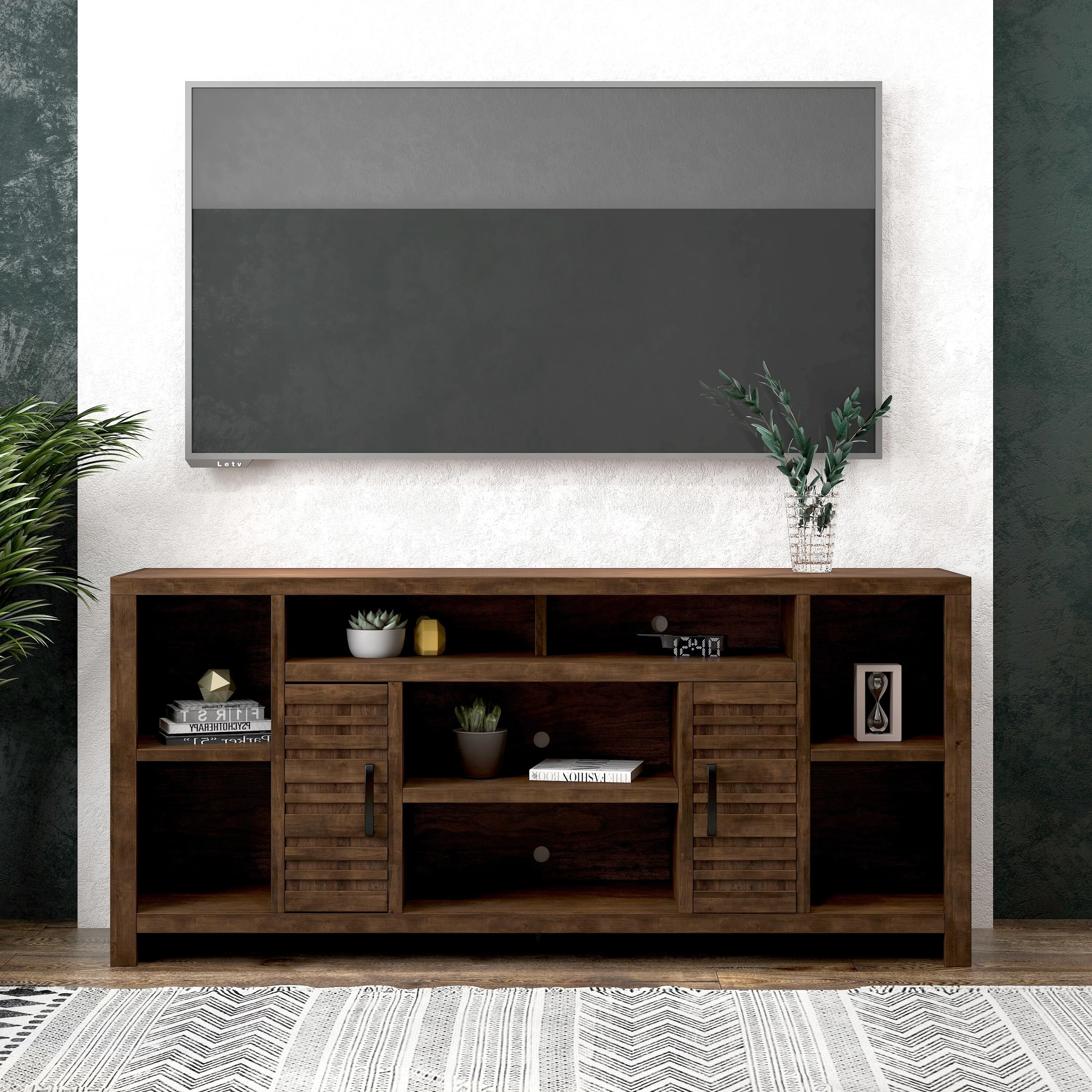Bridgevine Home Sausalito 74 inch TV Stand Console for TVs up to 85 inches, No Assembly Required