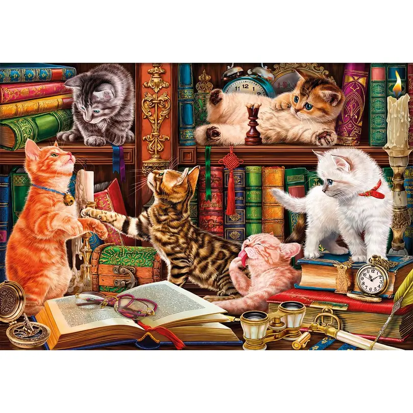 Puzzle 1000er-Set Neugierige Katzen