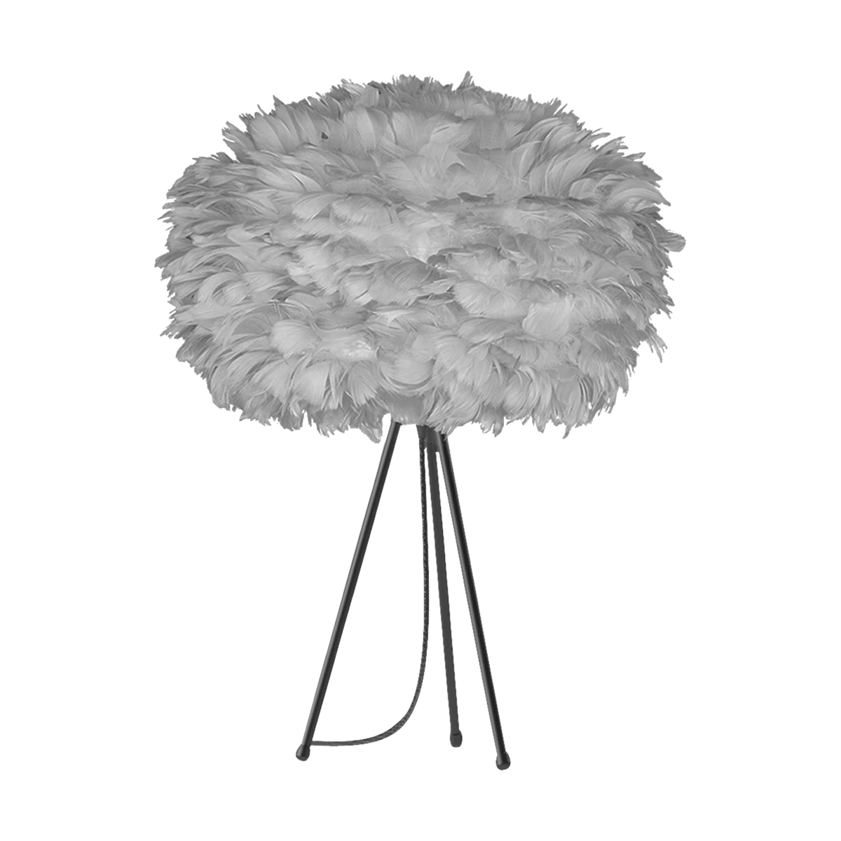 Umage Eos Medium tafellamp light grey - met tripod zwart - Ø 45 cm