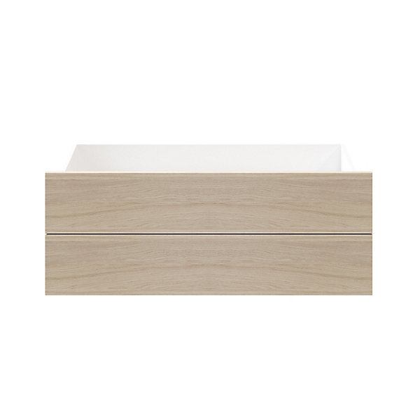 Armoire penderie effet chêne portes battantes blanches GoodHome Atomia H. 235 x L. 100 x P. 60 cm