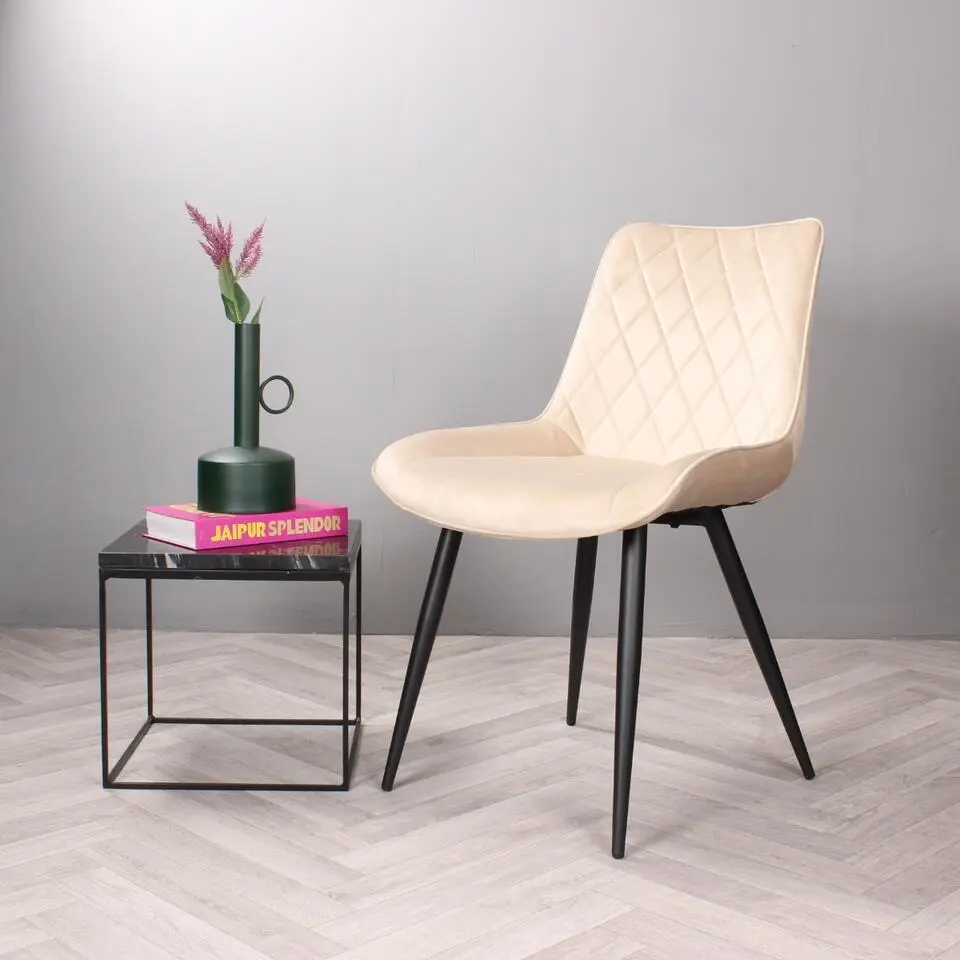 DS4U - Benito 3.0 eetkamerstoel velours - ivoor