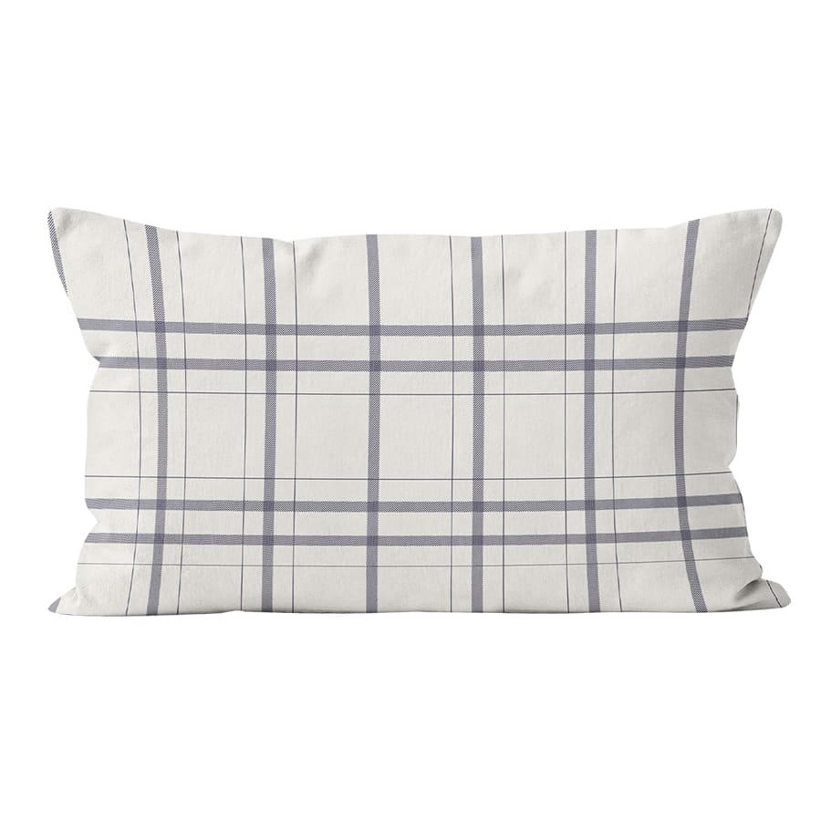 - Coussin motif imprimé velours Blanc bleu 40x67cm