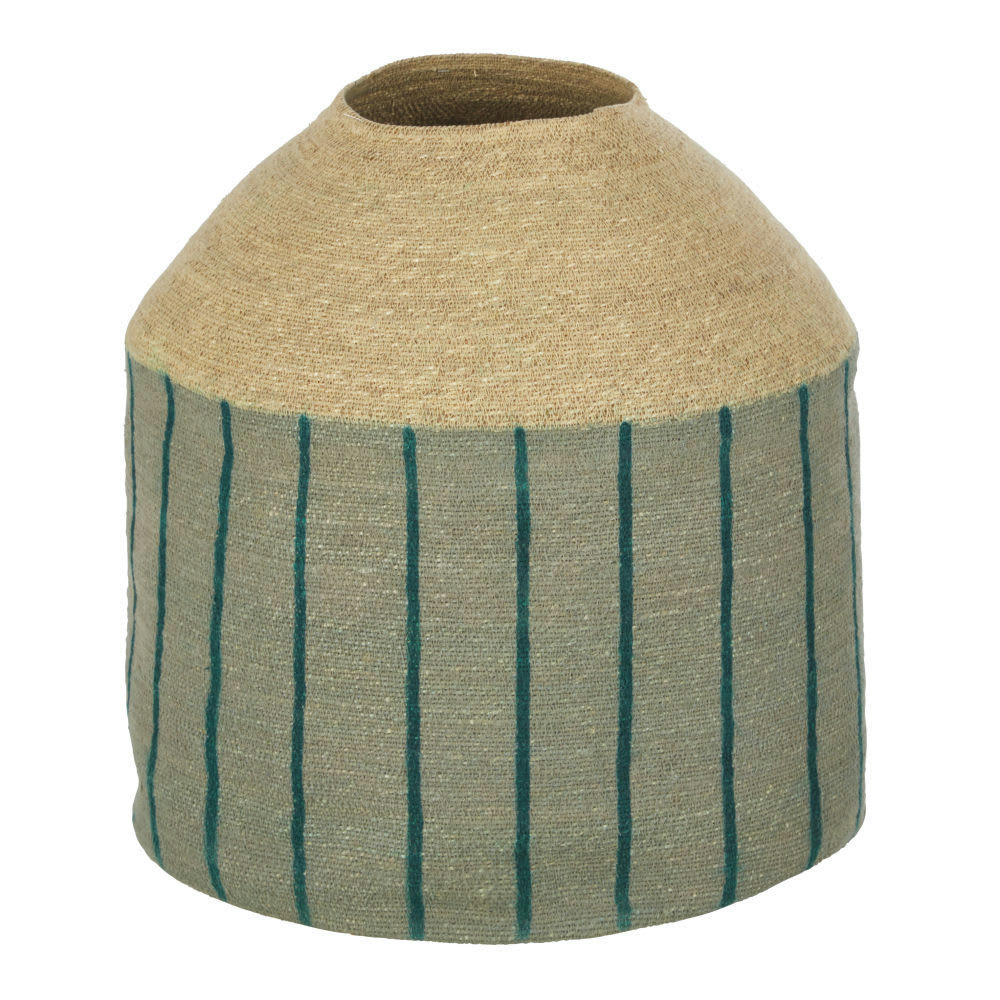 SELMA - Panier en jonc de mer vert et marron