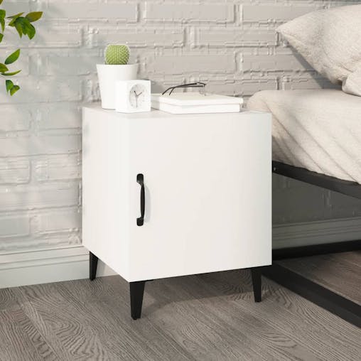 NNEVL Bedside Cabinets 2 pcs White Engineered Wood