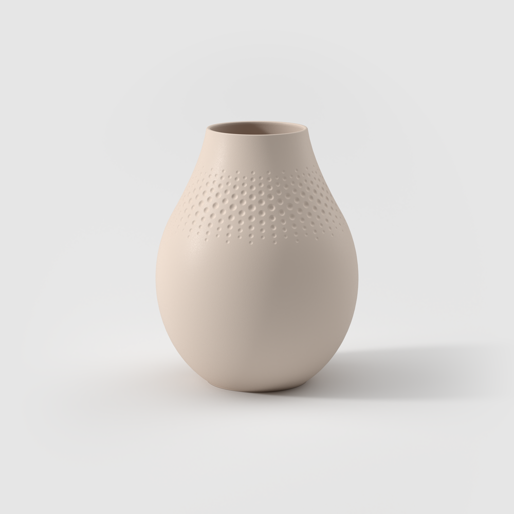 Manufacture Vase - Beige, 6.3'' x 8.1'', Premium Porcelain