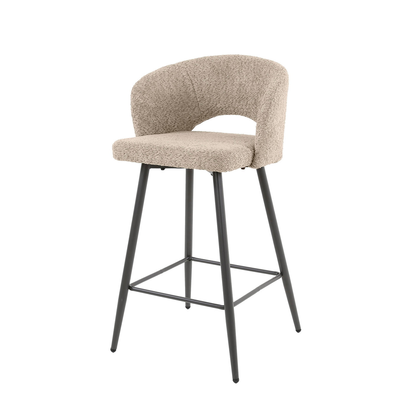 Giga Meubel Barstoel Salon Tissee - Zand Bouclé - Set van 2