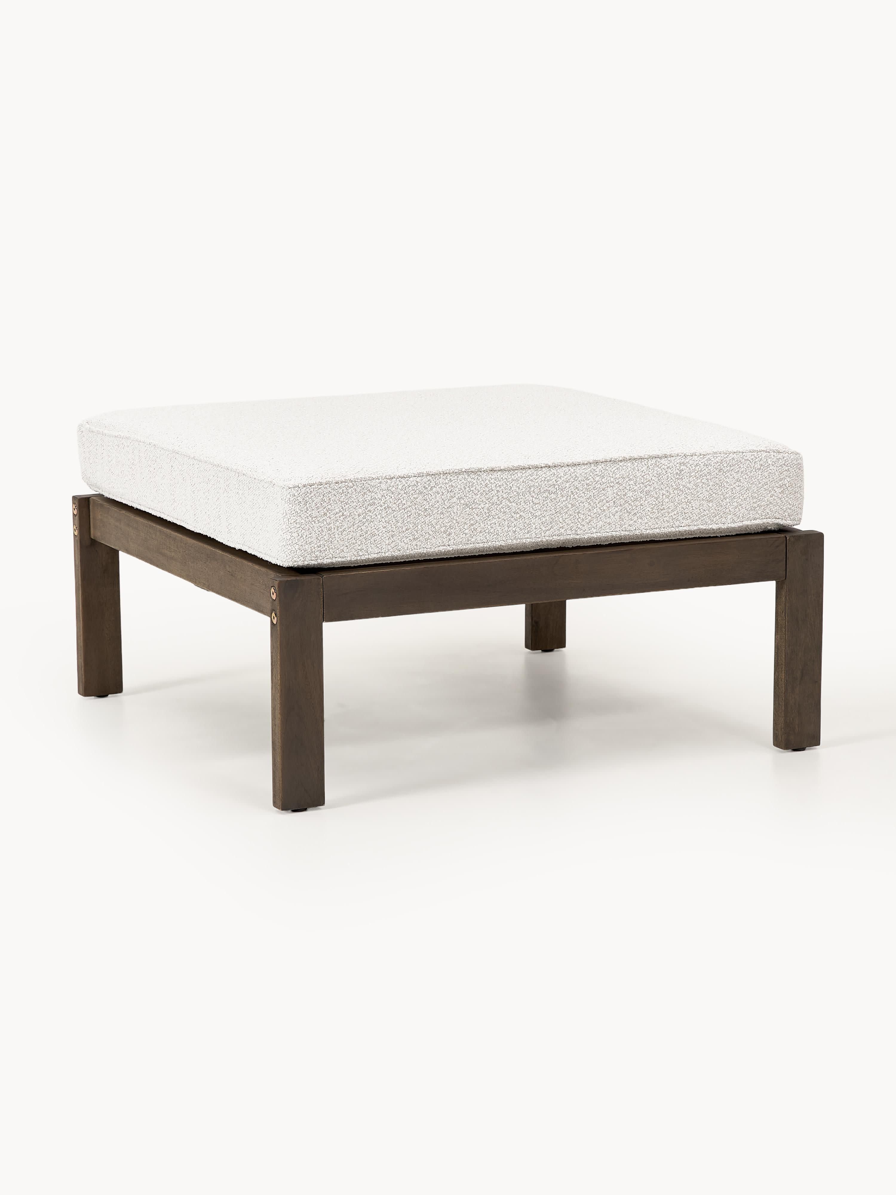 Bouclé-Garten-Sofa-Hocker Bo aus Akazienholz