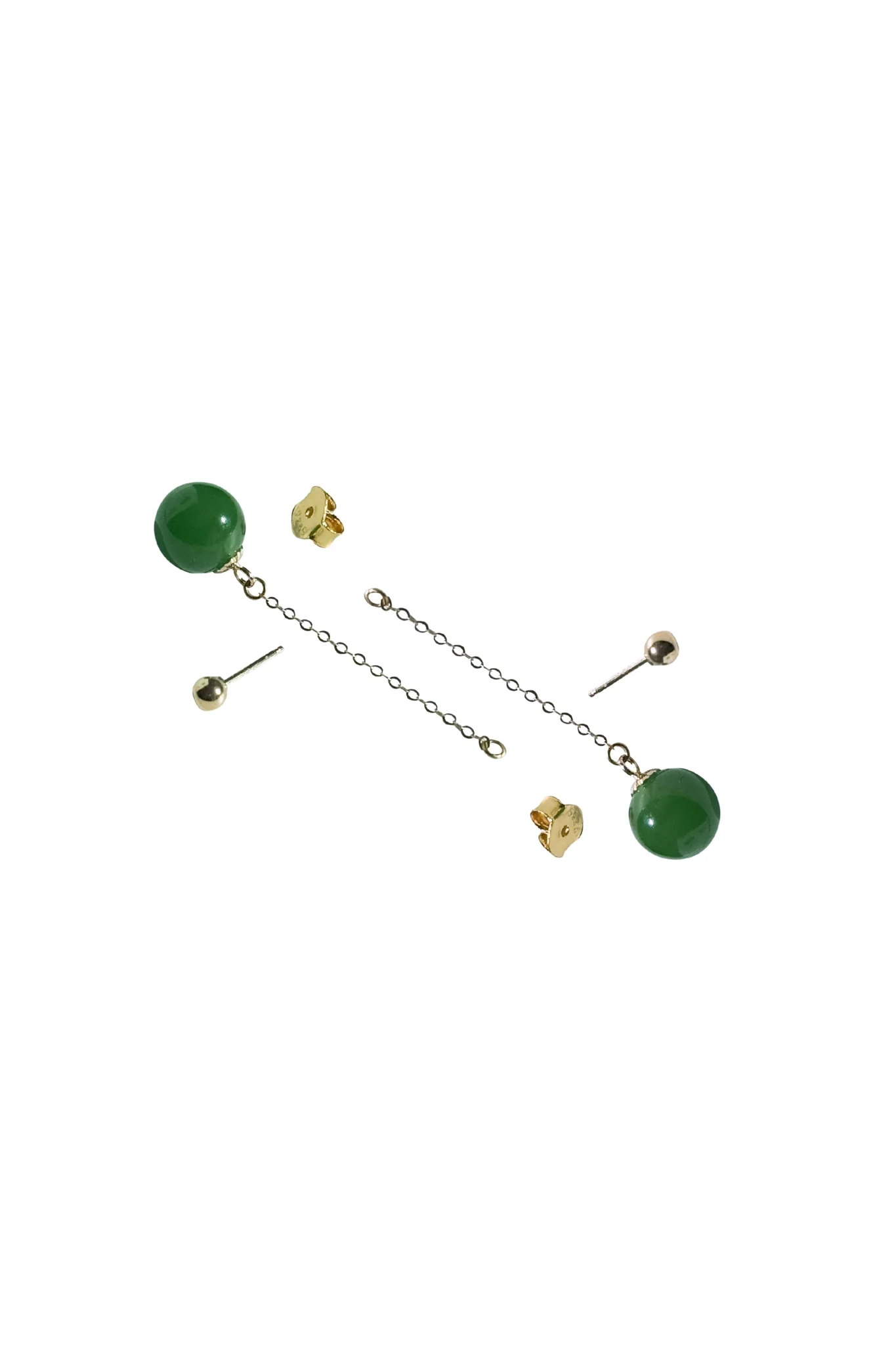 seree Atelier | Drew — Green Jade Drop Earrings