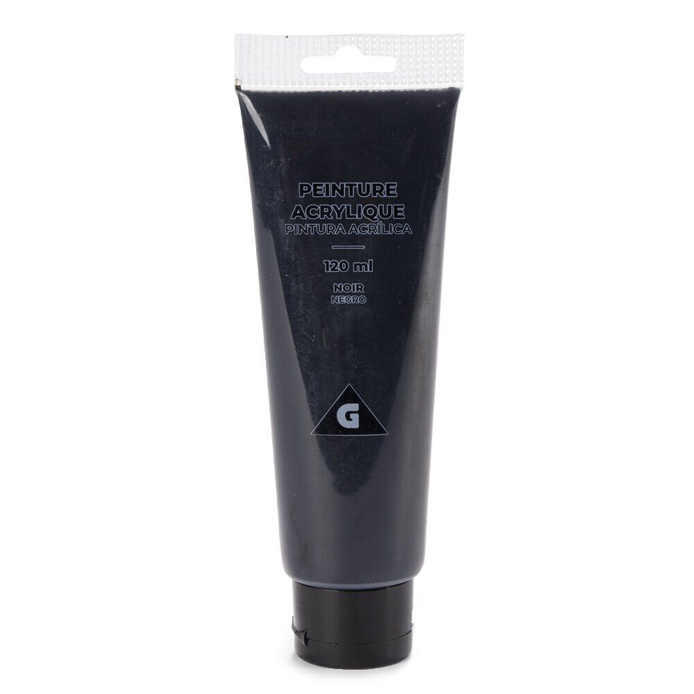 Tube peinture acrylique 120ml noir