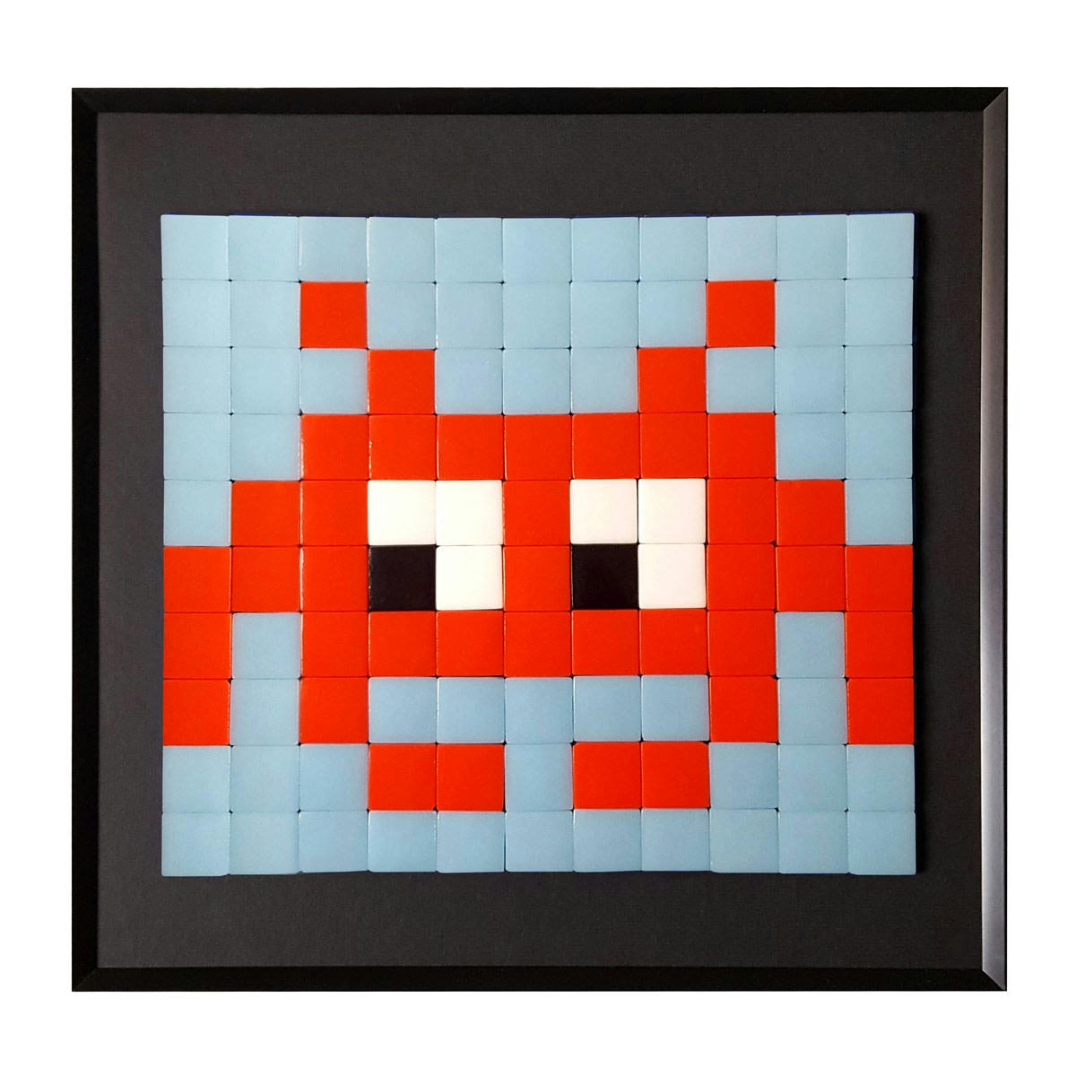 INVADERS - Cadre mosaïque en verre rouge 30x30cm