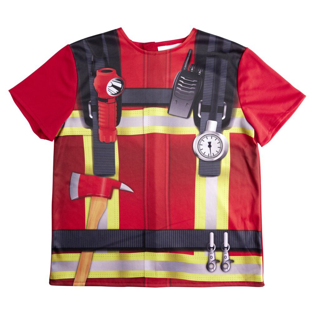 Déguisement enfant pompier avec t-shirt rouge (4/6ans ou 7/10)