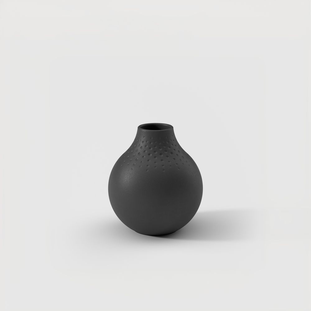Manufacture Vase - Black, 4.4'' x 4.9'', Premium Porcelain