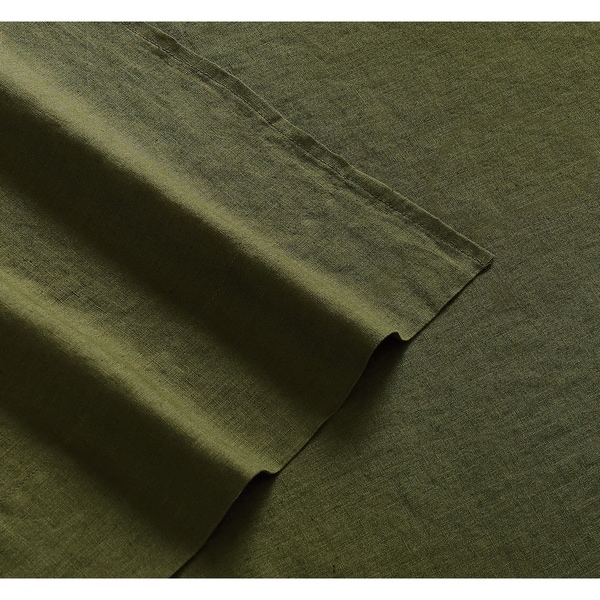 Brooklyn Loom 100% Natural Flax Linen 4-Piece Bed Sheet Set
