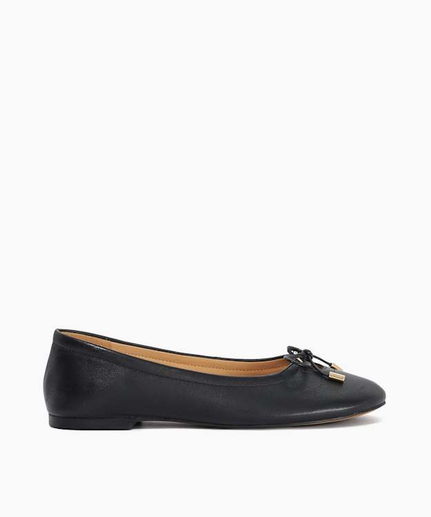 Hali Black - Leather Ballet Flats