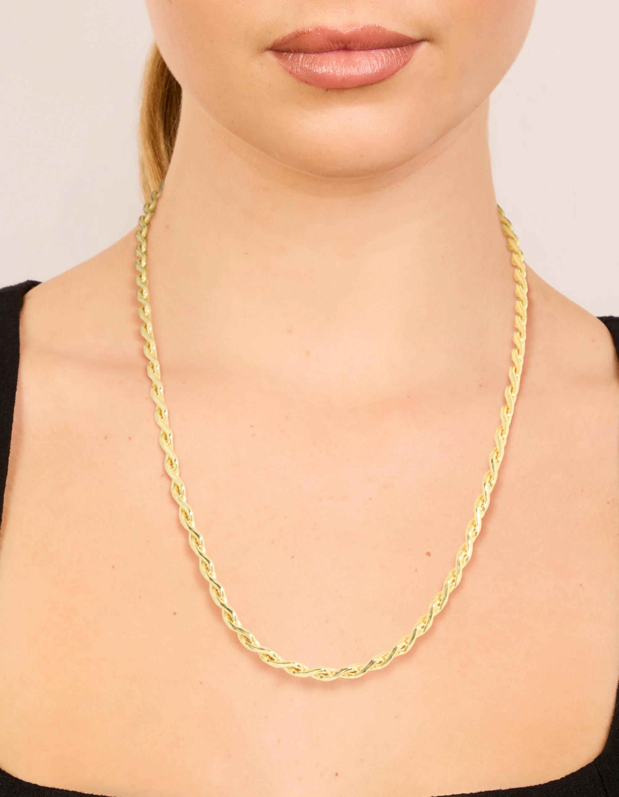 Waterproof Gold Plated Stainless Steel Teardrop Chain Link Necklace