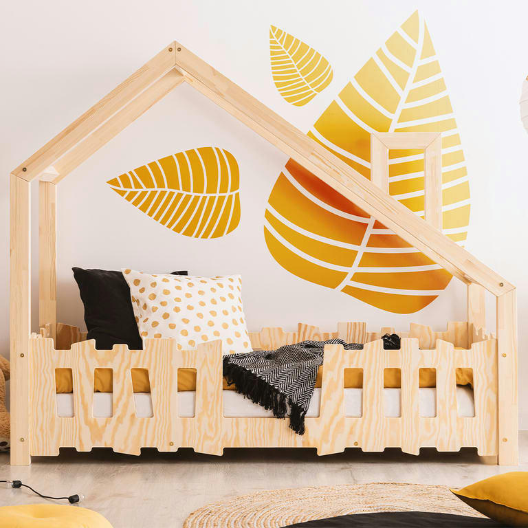 CAPUCINE - Lit cabane 70x140 sommier inclus naturel