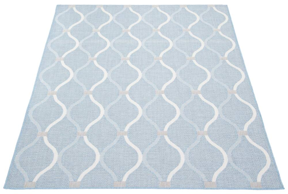 ECARPET Veranda Abstract Indoor/Outdoor Area Rug, Light Blue, Assorted Sizes