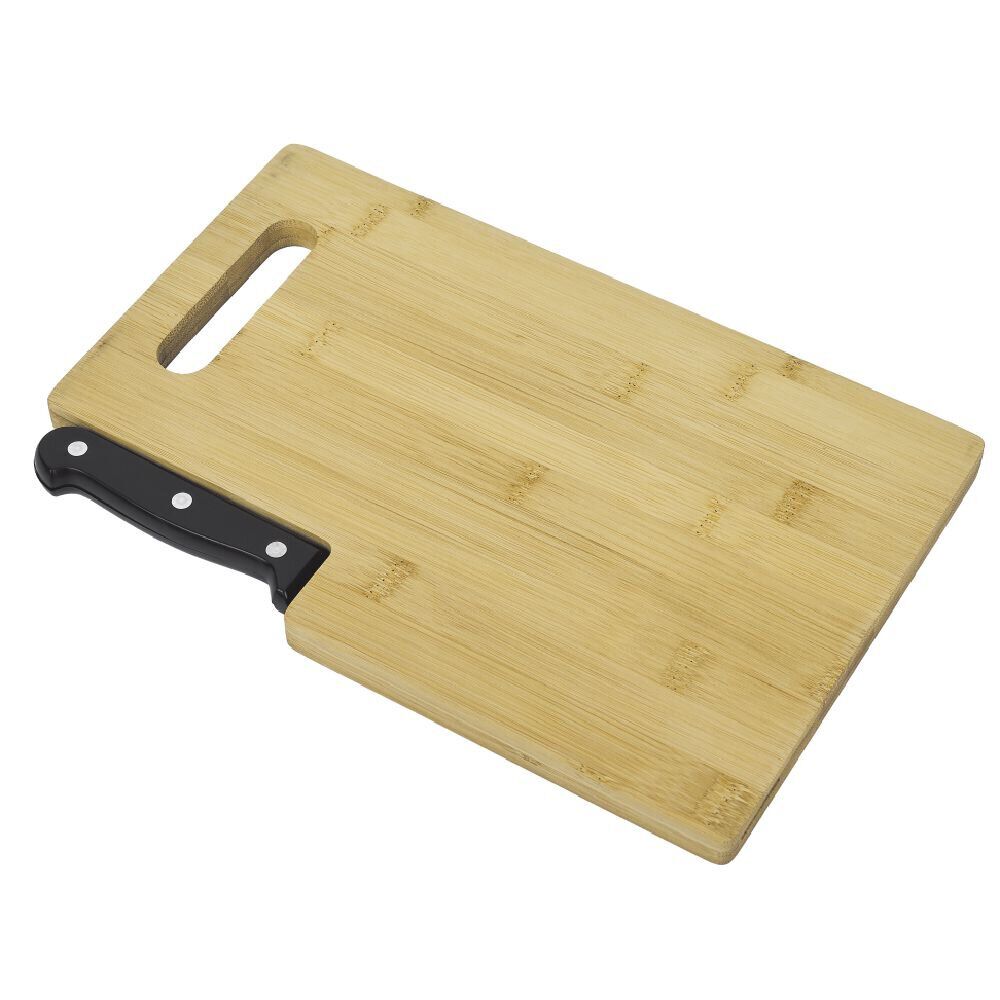 Planche à découper en bambou avec couteau