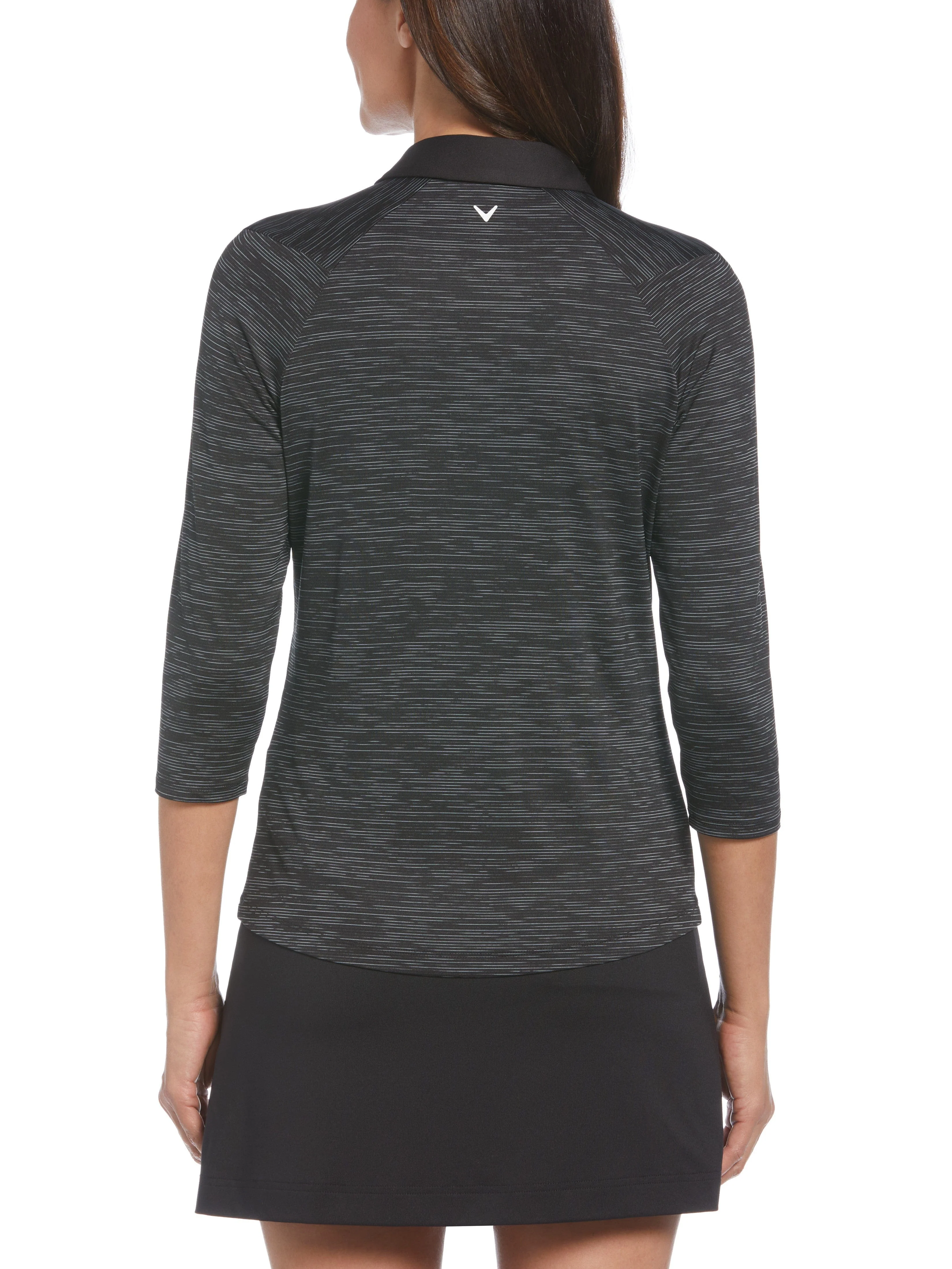 Womens Swing Tech 3/4 Sleeve Space Dye Golf Polo