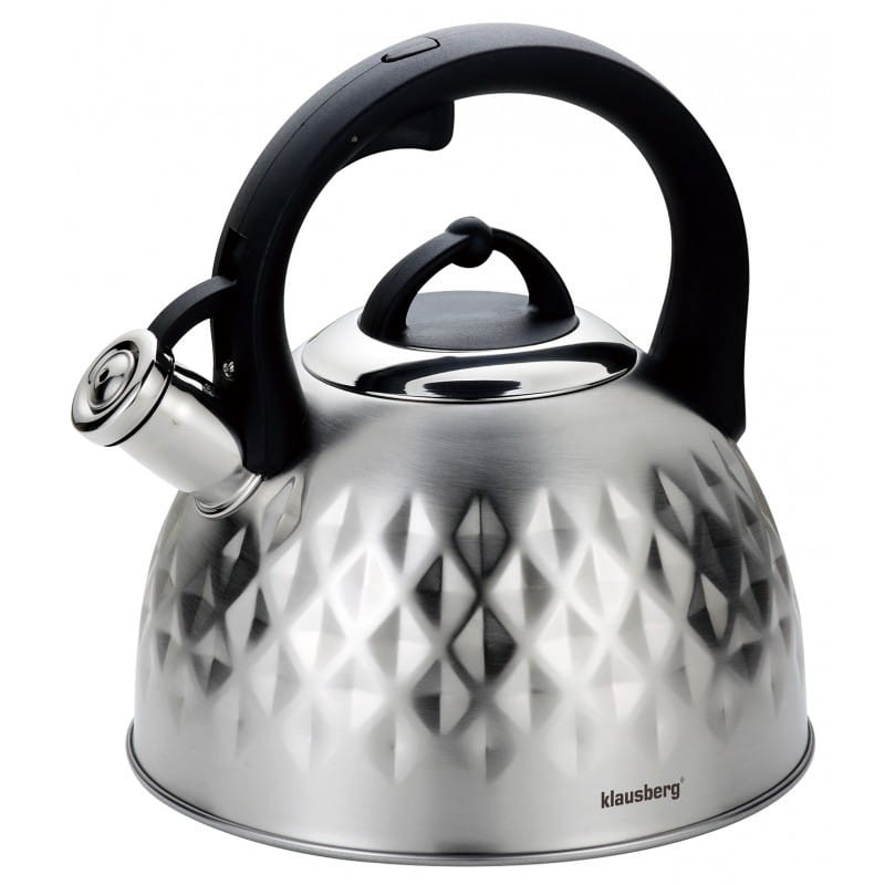 Czajnik stalowy z gwizdkiem 3L indukcja gaz srebrny Diamond KLAUSBERG