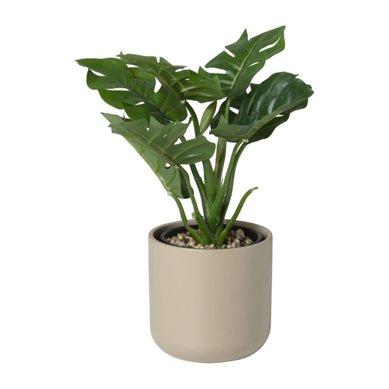 Bloempot streep - beige - &Oslash;11.5x11 cm