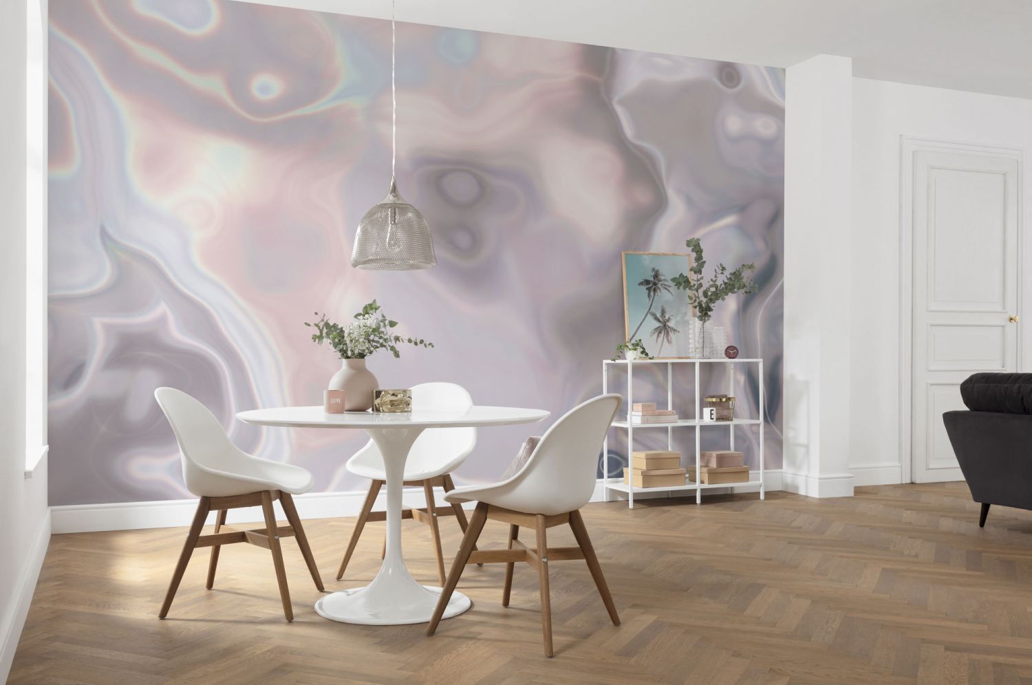 Sanders & Sanders fotobehang kunst grijs roze - 400 x 280 cm - 612446